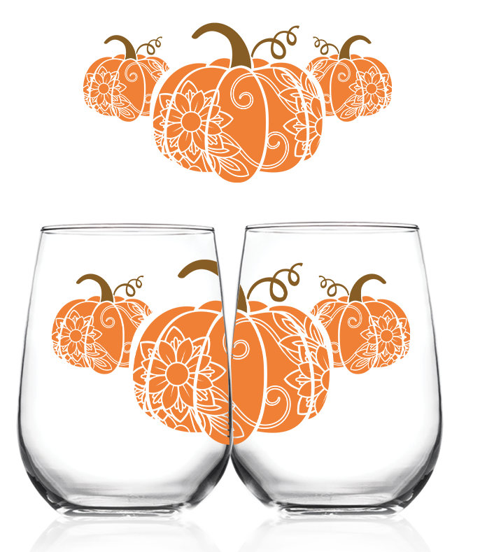 Thanksgiving Pumpkin Wine Glasses