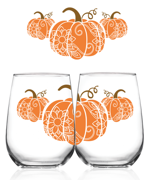 Thanksgiving Pumpkin Wine Glasses