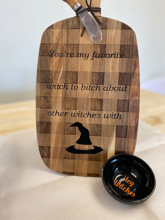 Acacia Favorite Witch Wood Tray