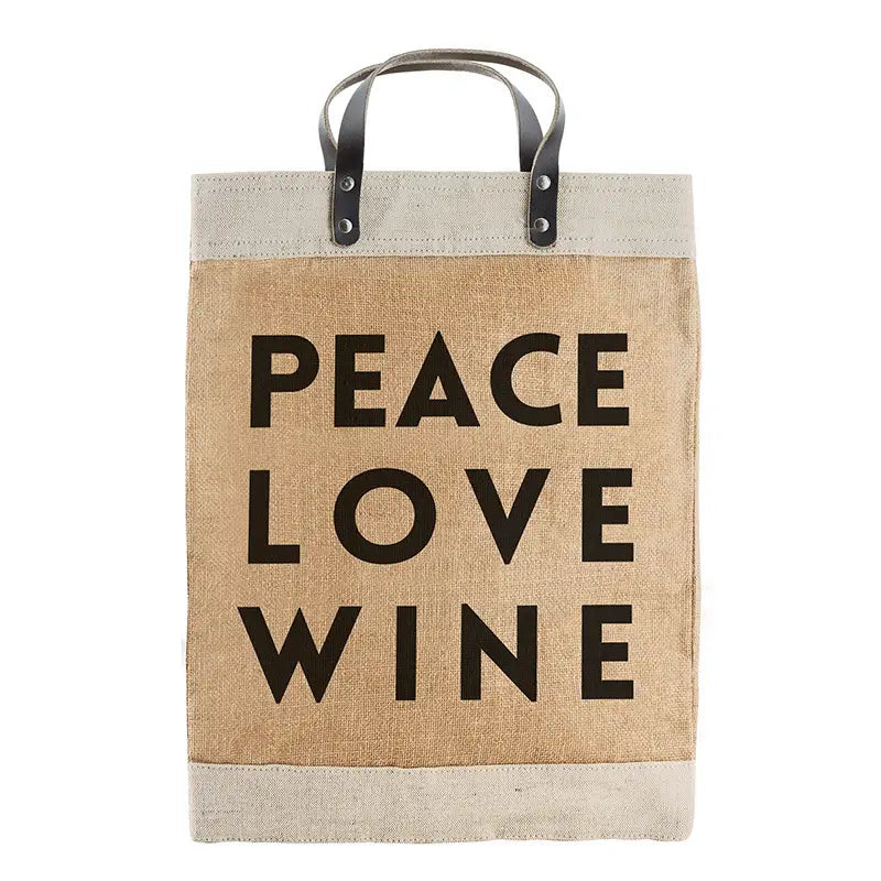 Peace Love Wine Market Tote