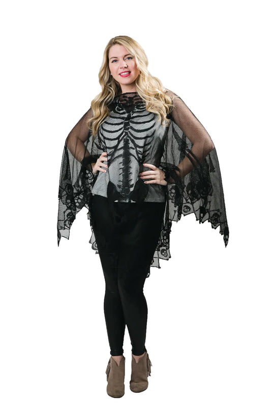 Spooky Skeleton Poncho